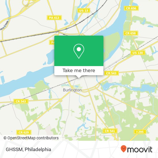 Mapa de GHSSM, 112 W Broad St Burlington, NJ 08016