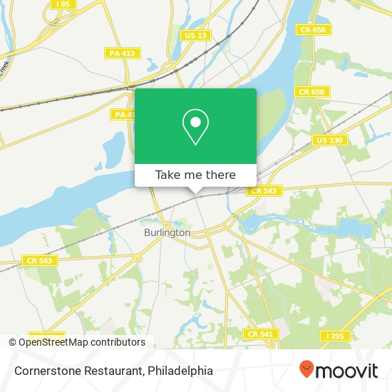 Mapa de Cornerstone Restaurant, 351 High St Burlington, NJ 08016