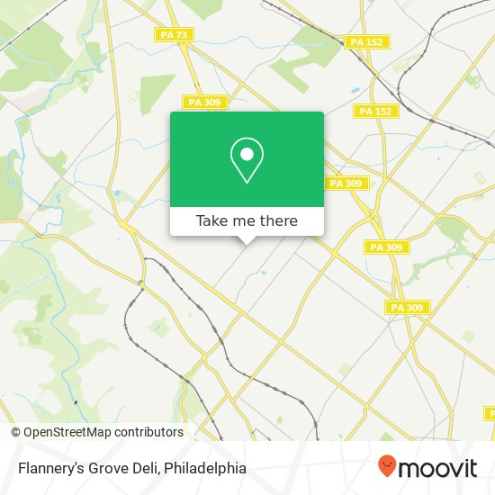 Mapa de Flannery's Grove Deli, 918 E Willow Grove Ave Glenside, PA 19038