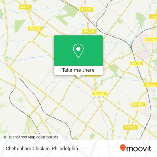 Mapa de Cheltenham Chicken, 3110 W Cheltenham Ave Philadelphia, PA 19150