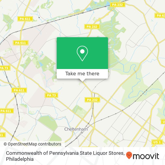 Mapa de Commonwealth of Pennsylvania State Liquor Stores