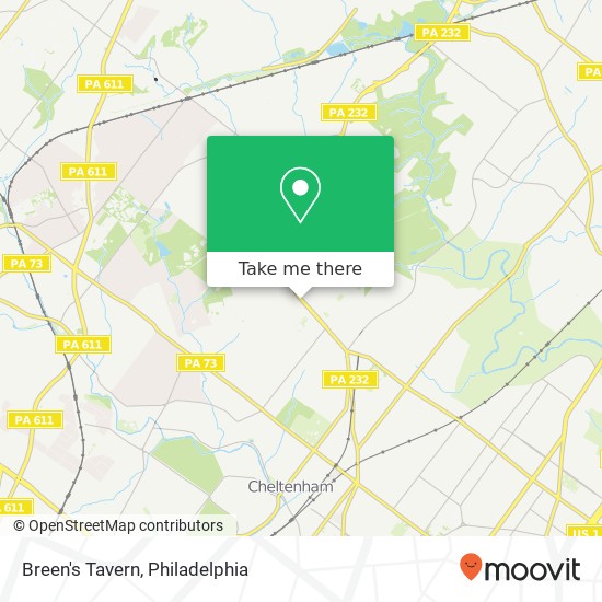 Mapa de Breen's Tavern, 704 Huntingdon Pike Rockledge, PA 19046