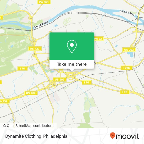 Dynamite Clothing, King of Prussia, PA 19406 map