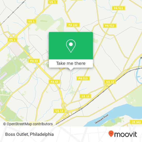 Mapa de Boss Outlet, 1613 Franklin Mills Cir Philadelphia, PA 19154