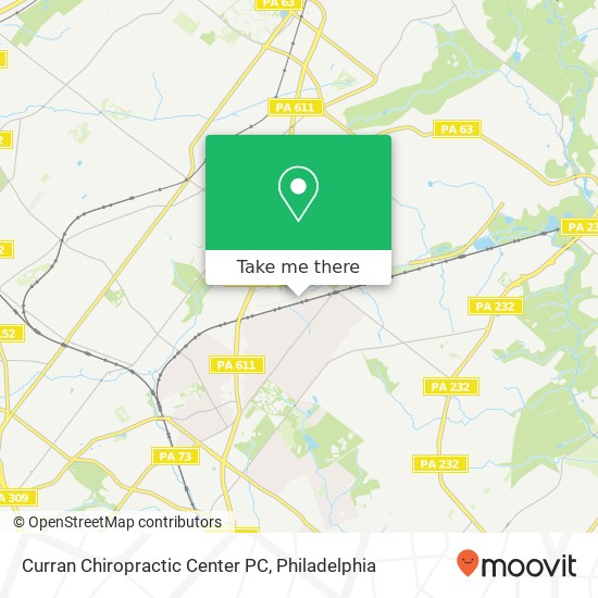 Mapa de Curran Chiropractic Center PC, 1610 The Fairway Jenkintown, PA 19046