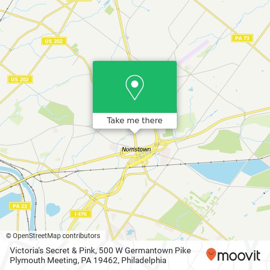 Mapa de Victoria's Secret & Pink, 500 W Germantown Pike Plymouth Meeting, PA 19462