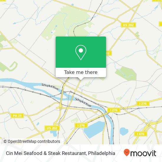Mapa de Cin Mei Seafood & Steak Restaurant, 720 Dekalb St Norristown, PA 19401