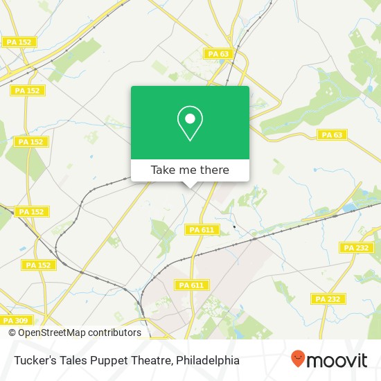 Mapa de Tucker's Tales Puppet Theatre, 2026 Susquehanna Rd Abington, PA 19001