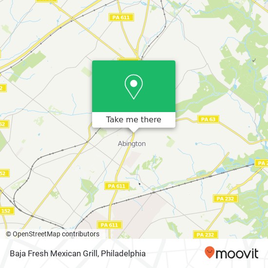 Mapa de Baja Fresh Mexican Grill, 1437 Old York Rd Abington, PA 19001