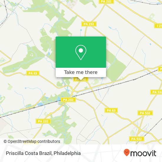 Mapa de Priscilla Costa Brazil, 2541 Huntingdon Pike Huntingdon Valley, PA 19006