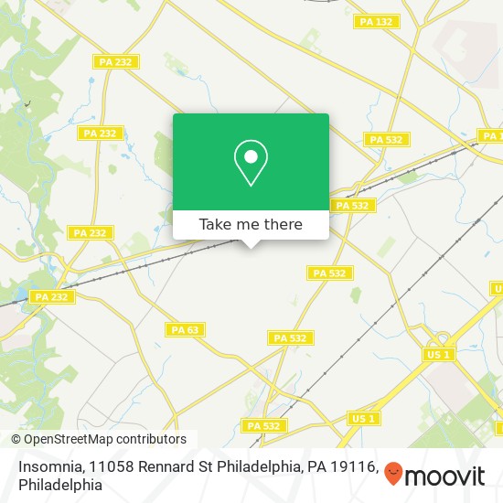 Mapa de Insomnia, 11058 Rennard St Philadelphia, PA 19116