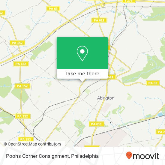 Mapa de Pooh's Corner Consignment, 1314 Easton Rd Abington, PA 19001