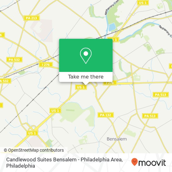 Mapa de Candlewood Suites Bensalem - Philadelphia Area, 3908 Old Street Rd Bensalem, PA 19020