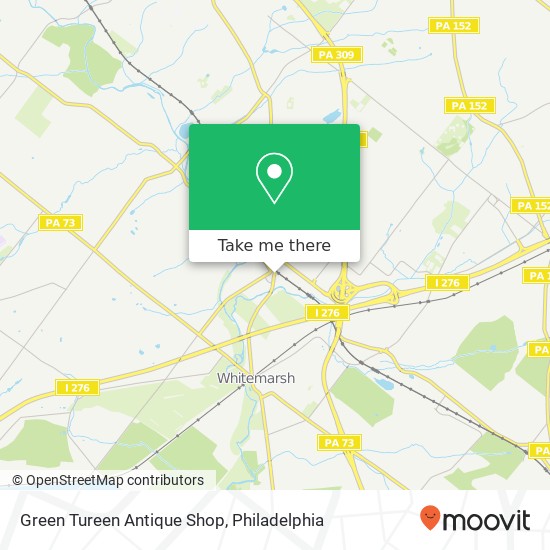 Mapa de Green Tureen Antique Shop, 431 S Bethlehem Pike Fort Washington, PA 19034