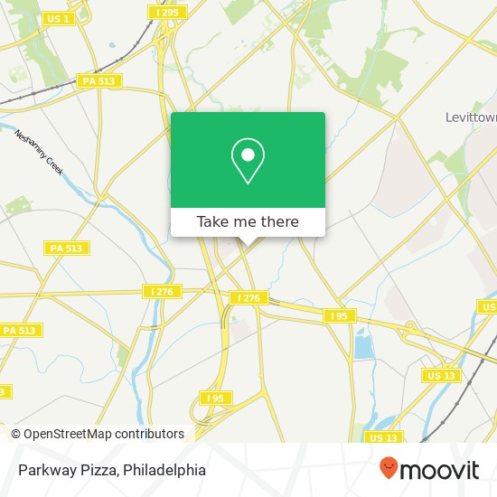 Mapa de Parkway Pizza, 4329 New Falls Rd Levittown, PA 19056