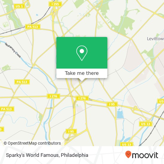 Mapa de Sparky's World Famous, 4333 New Falls Rd Levittown, PA 19056