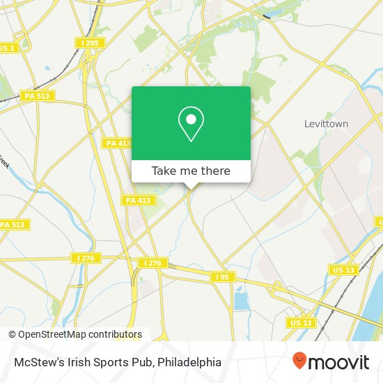 Mapa de McStew's Irish Sports Pub, 5316 New Falls Rd Levittown, PA 19057
