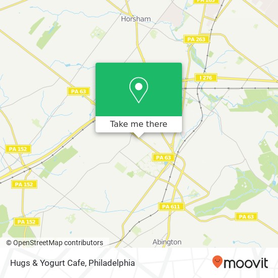 Mapa de Hugs & Yogurt Cafe, 2844 W Moreland Rd Willow Grove, PA 19090