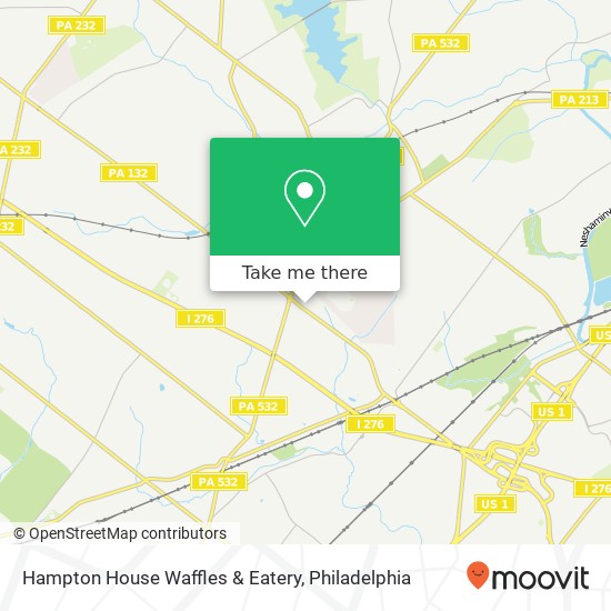 Mapa de Hampton House Waffles & Eatery, 70 E Street Rd Feasterville-Trevose, PA 19053