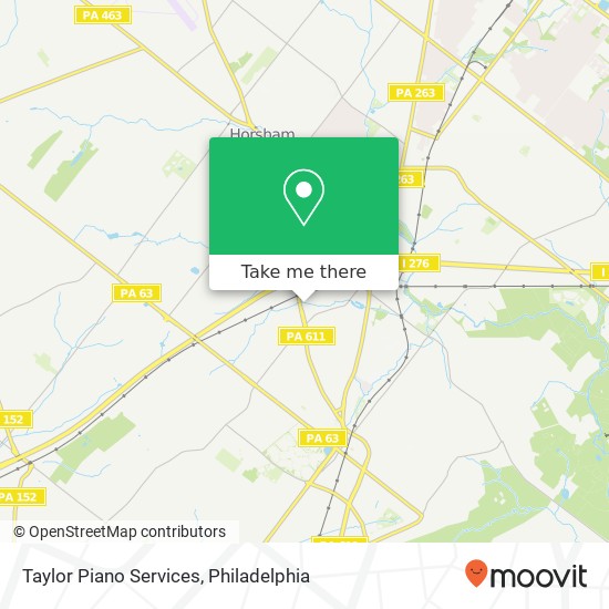 Mapa de Taylor Piano Services, 1135 Easton Rd Willow Grove, PA 19090