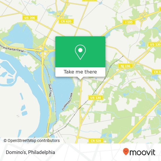 Mapa de Domino's, 650 US Highway 206 Bordentown, NJ 08505