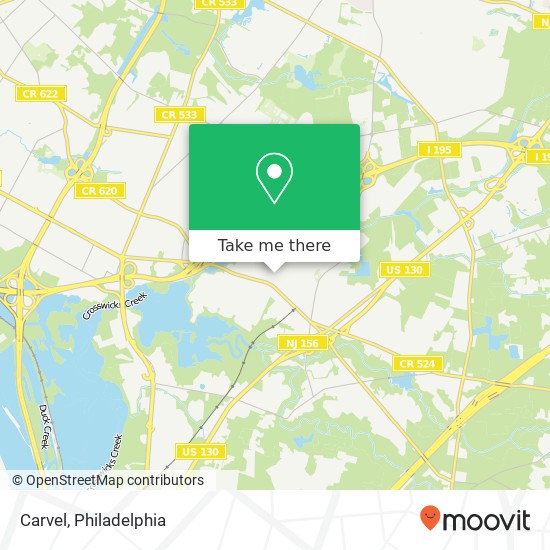 Mapa de Carvel, 19 Sunnybrae Blvd Trenton, NJ 08620