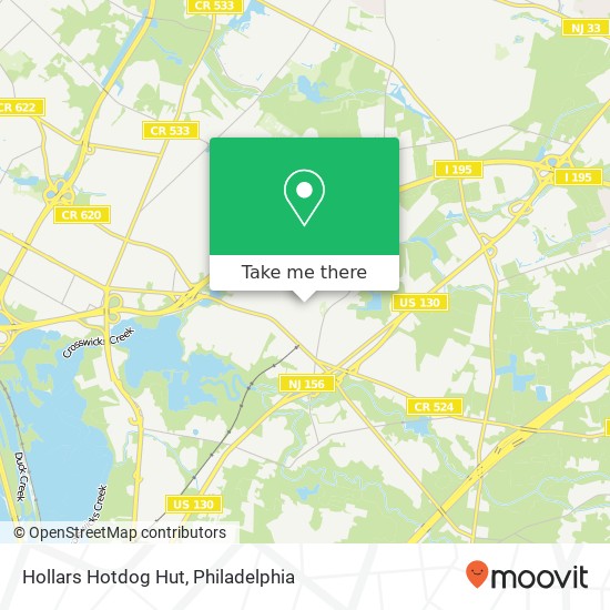 Mapa de Hollars Hotdog Hut, 17 Fenway Rd Trenton, NJ 08620