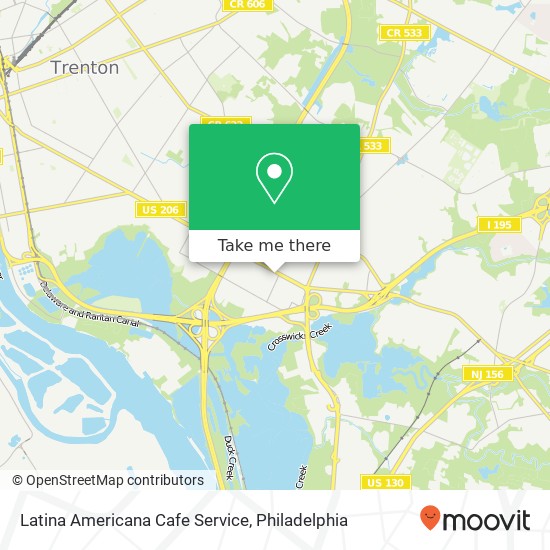 Mapa de Latina Americana Cafe Service, 2825 S Broad St Trenton, NJ 08610