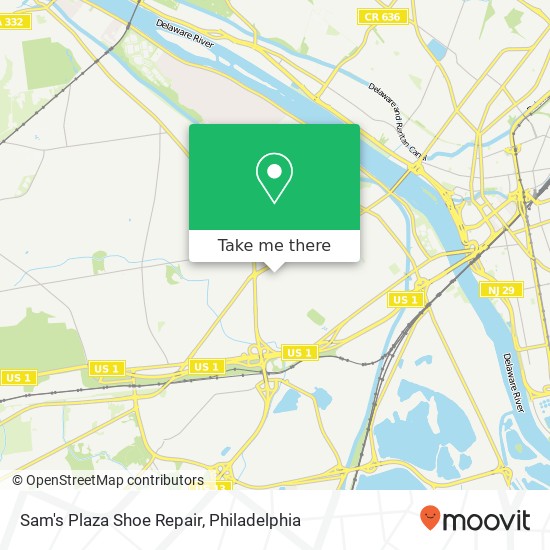 Mapa de Sam's Plaza Shoe Repair, 833 W Trenton Ave Morrisville, PA 19067