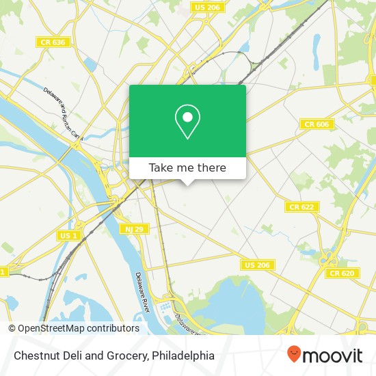 Mapa de Chestnut Deli and Grocery, 484 Chestnut Ave Trenton, NJ 08611