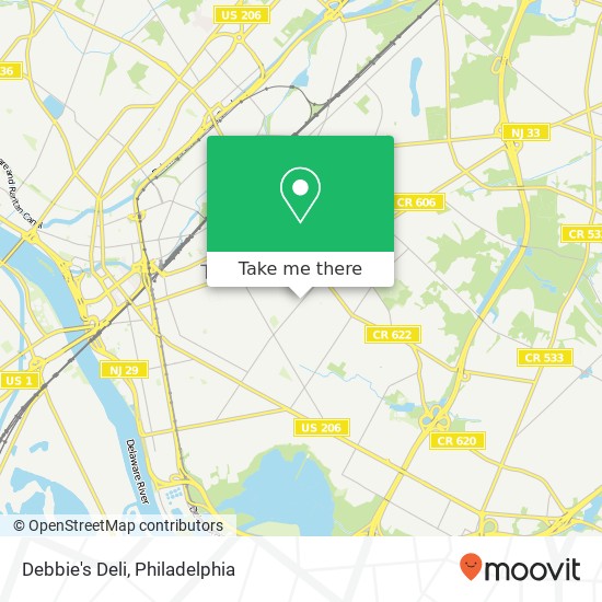 Mapa de Debbie's Deli, 1720 Liberty St Trenton, NJ 08629