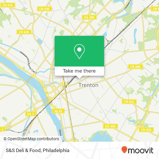 Mapa de S&S Deli & Food, 504 Monmouth St Trenton, NJ 08609