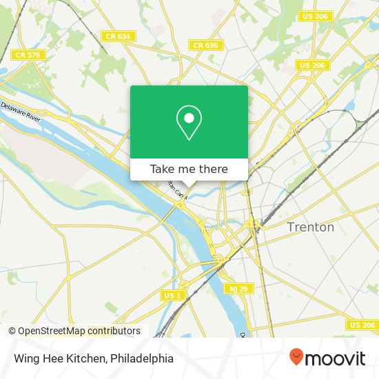 Mapa de Wing Hee Kitchen, 211 Calhoun St Trenton, NJ 08618