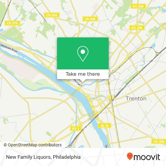 Mapa de New Family Liquors, 130 Rev S Howard Woodson Jr Way Trenton, NJ 08618