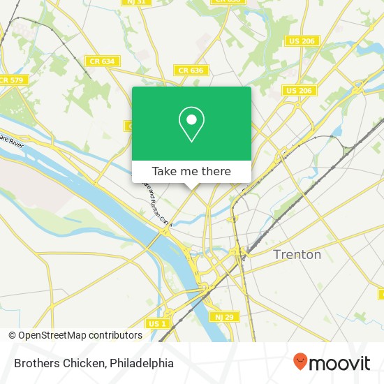 Mapa de Brothers Chicken, 169 Pennington Ave Trenton, NJ 08618