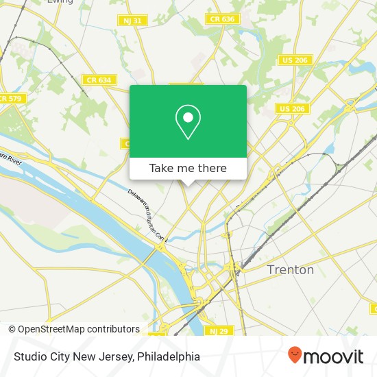 Mapa de Studio City New Jersey, 2 Chelten Way Trenton, NJ 08638
