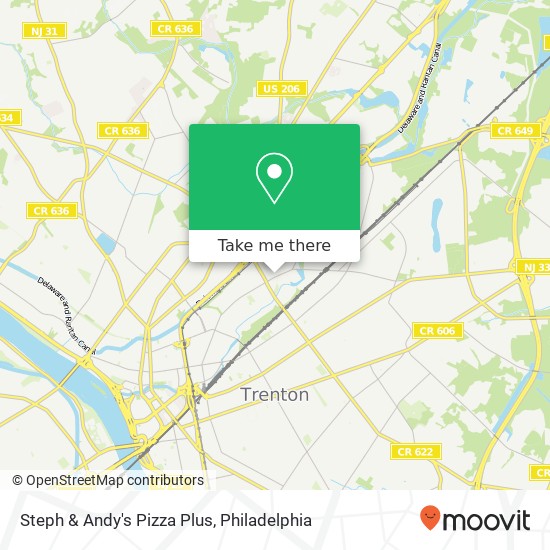 Mapa de Steph & Andy's Pizza Plus, 663 N Clinton Ave Trenton, NJ 08638
