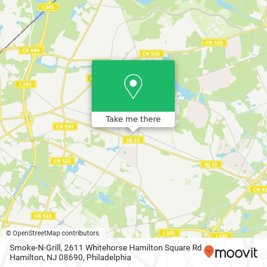 Mapa de Smoke-N-Grill, 2611 Whitehorse Hamilton Square Rd Hamilton, NJ 08690