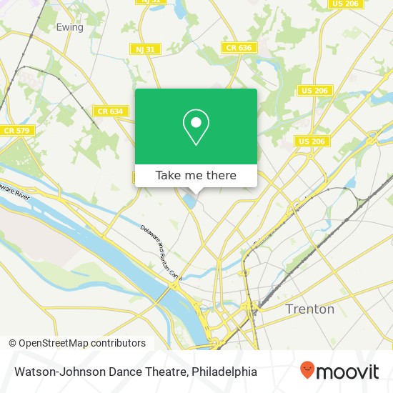 Mapa de Watson-Johnson Dance Theatre, 1015 Prospect St Ewing, NJ 08638
