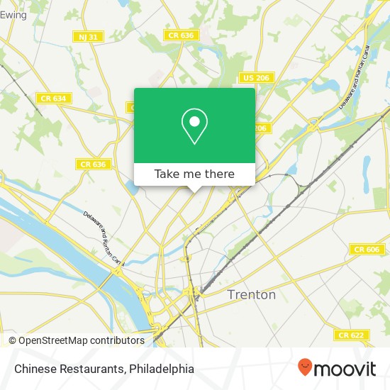 Mapa de Chinese Restaurants, 1200 US-206 Trenton, NJ 08638