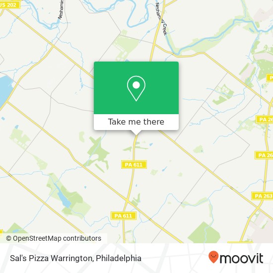 Mapa de Sal's Pizza Warrington, 1111 Easton Rd Warrington, PA 18976