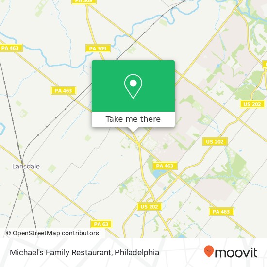 Mapa de Michael's Family Restaurant, 709 Bethlehem Pike Montgomeryville, PA 18936