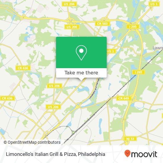 Mapa de Limoncello's Italian Grill & Pizza, 2495 US Highway 1 Lawrence, NJ 08648