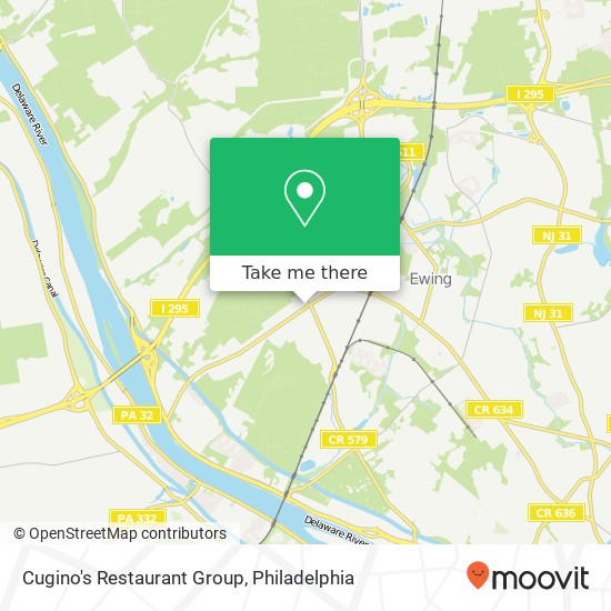 Mapa de Cugino's Restaurant Group, 72 W Upper Ferry Rd Ewing, NJ 08628