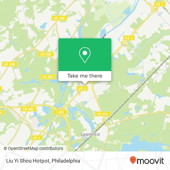 Mapa de Liu Yi Shou Hotpot, 3349 Brunswick Pike Lawrence, NJ 08648