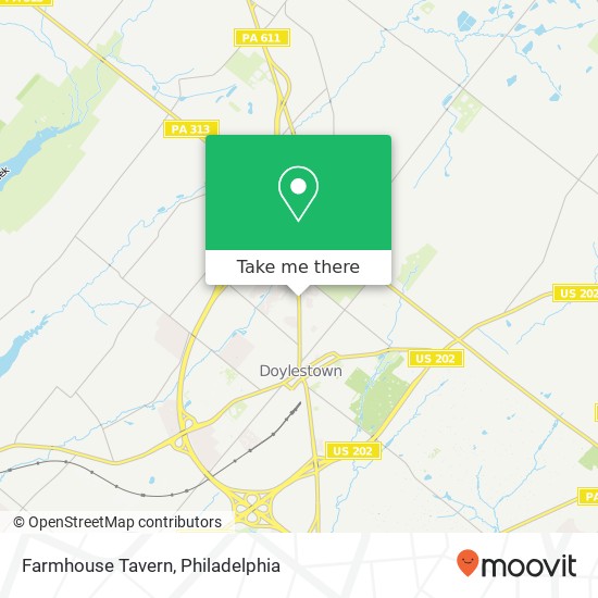 Mapa de Farmhouse Tavern, 380 N Main St Doylestown, PA 18901
