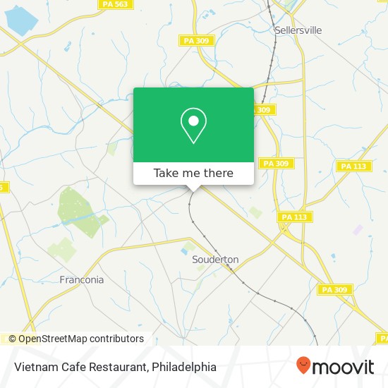 Mapa de Vietnam Cafe Restaurant, 179 Penn Ave Telford, PA 18969