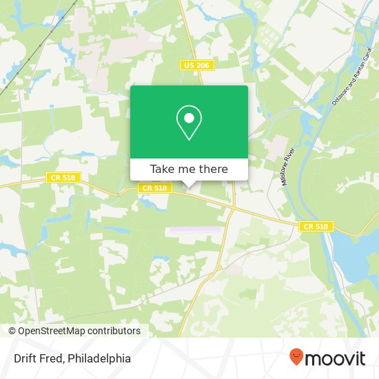 Mapa de Drift Fred, 876 Route 518 Skillman, NJ 08558
