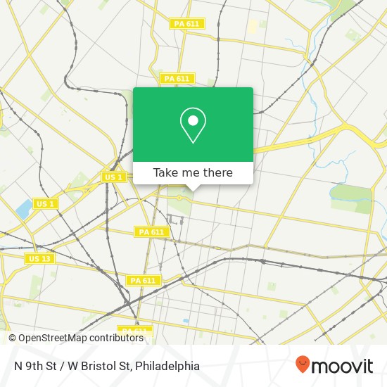 N 9th St / W Bristol St map