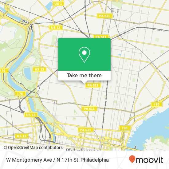 W Montgomery Ave / N 17th St map